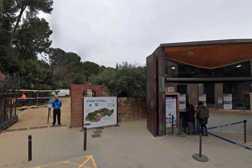 park guell entrance in avinguda del santuari de sant josep