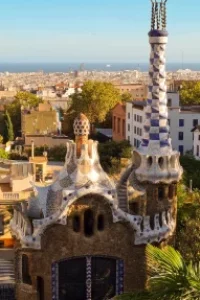 Park guell entry office at dawn