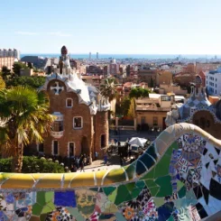 View of park guell in winter