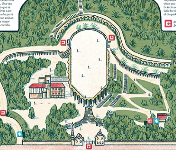 park guell entrance map