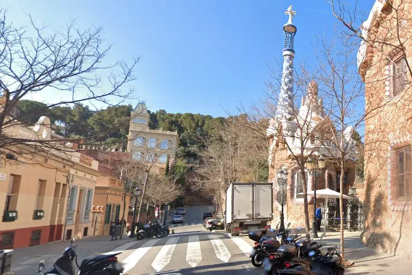 park guell entrance at carrer olot